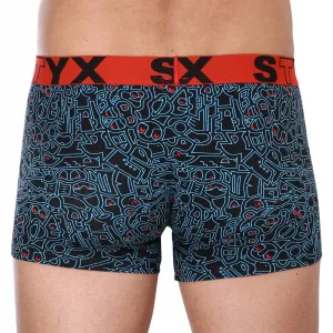 Pánske boxerky Styx art športová guma nadrozmer doodle (R1256) 5XL, trenky