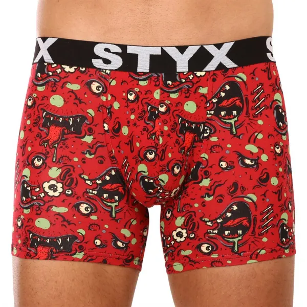 3PACK pánske boxerky Styx long športová guma viacfarebné (3U12914) M, trenky