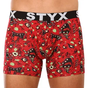 3PACK pánske boxerky Styx long športová guma viacfarebné (3U12914) M, trenky
