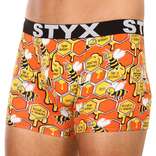 3PACK pánske boxerky Styx long športová guma viacfarebné (3U12914) M, trenky