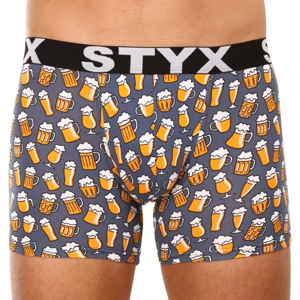 3PACK pánske boxerky Styx long športová guma viacfarebné (3U12672) S, trenky