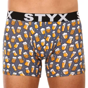 3PACK pánske boxerky Styx long športová guma viacfarebné (3U12672) S, trenky