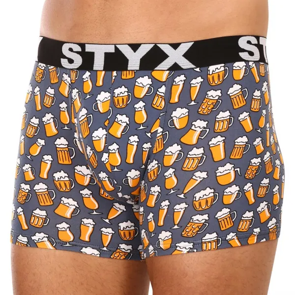 3PACK pánske boxerky Styx long športová guma viacfarebné (3U12672) S, trenky