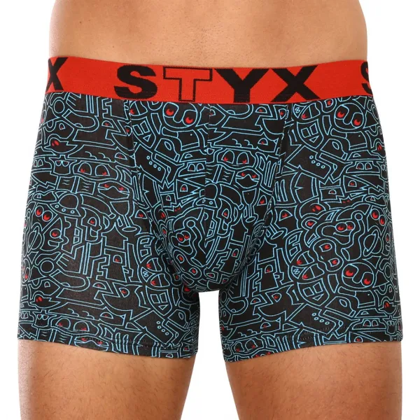 3PACK pánske boxerky Styx long športová guma viacfarebné (3U12672) S, trenky