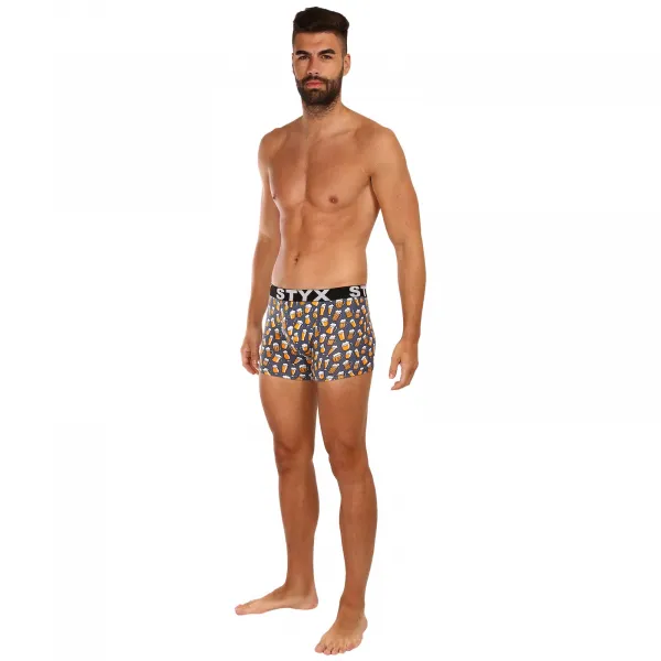 3PACK pánske boxerky Styx long športová guma viacfarebné (3U12672) S, trenky