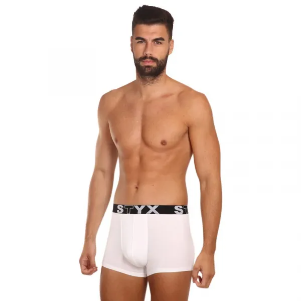 3PACK pánske boxerky Styx športová guma biele (3G1061) M, trenky