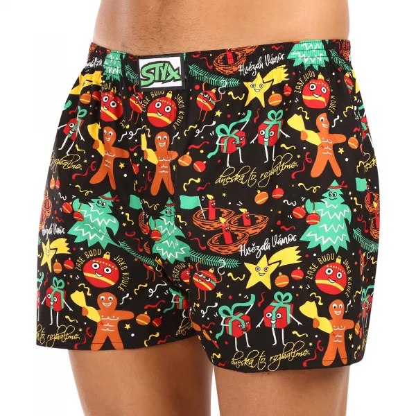 Pánske trenky Styx art klasická guma Vianoce ozdoby (A1754) M, trenírky