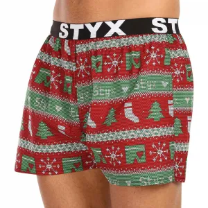 Pánske trenírky Styx art športová guma Vianoce pletené (B1658) S
