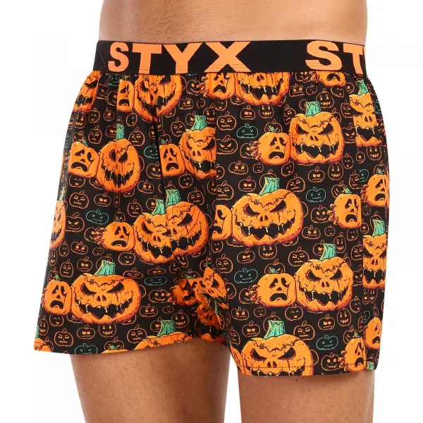 Pánske trenírky Styx art športová guma Halloween tekvica (B1755) S