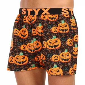 Pánske trenírky Styx art športová guma Halloween tekvica (B1755) S