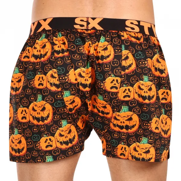 Pánske trenírky Styx art športová guma Halloween tekvica (B1755) S