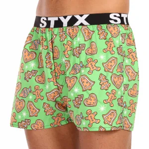 Pánske trenírky Styx art športová guma Vianoce perníčky (B1753) S