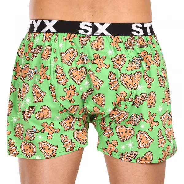 Pánske trenírky Styx art športová guma Vianoce perníčky (B1753) S
