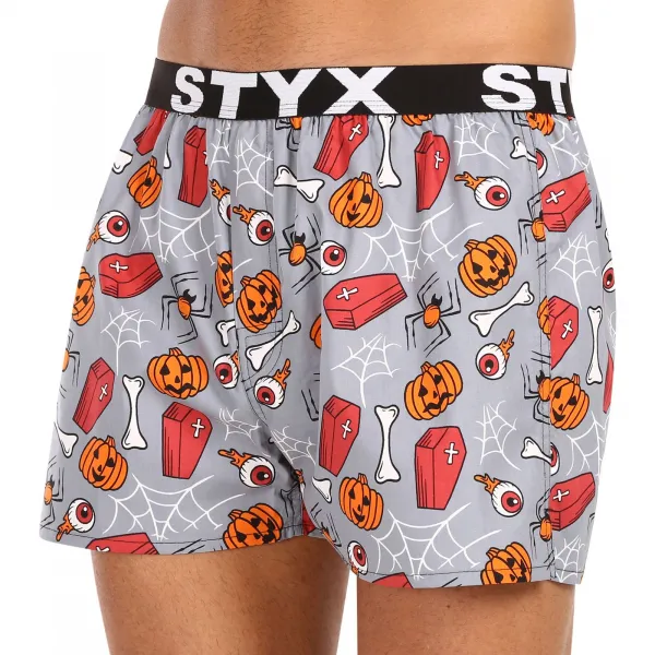Pánske trenírky Styx art športová guma Halloween rakvy (B1752) S