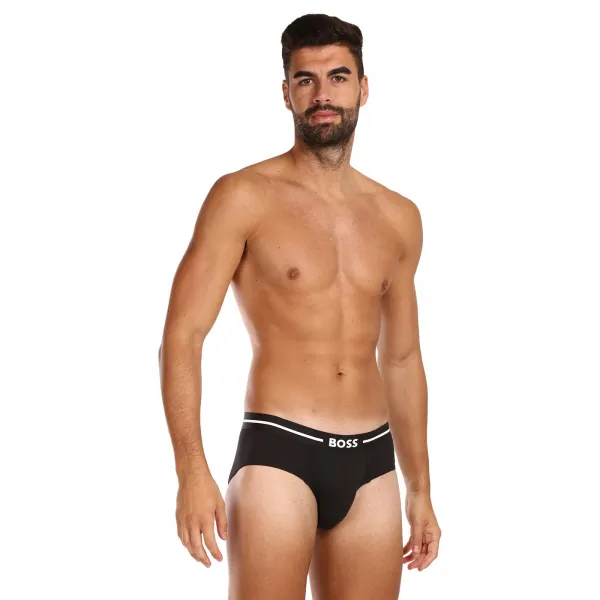 3PACK pánske slipy BOSS čierné (50510679 001) S