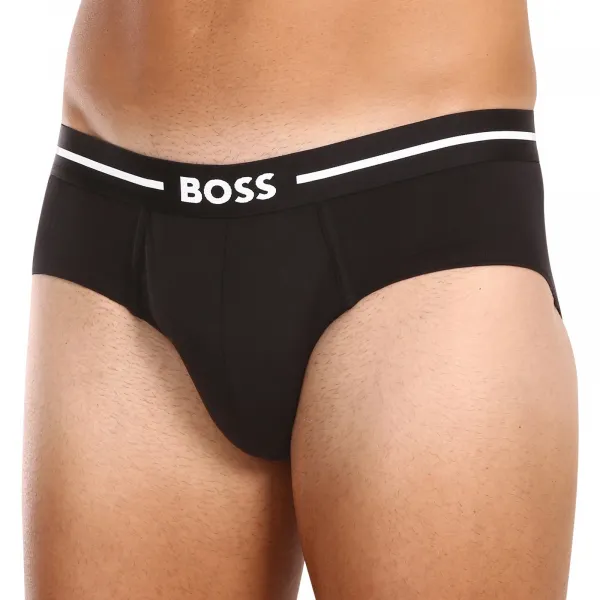 3PACK pánske slipy BOSS čierné (50510679 001) S