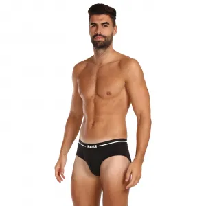 3PACK pánske slipy BOSS čierné (50510679 001) S