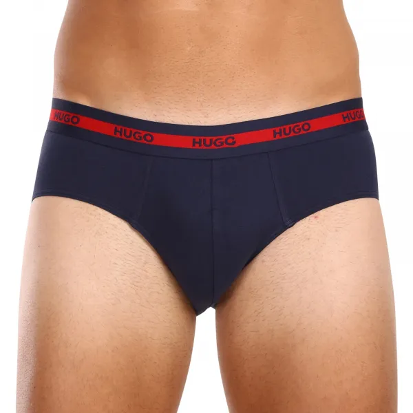 3PACK pánske slipy HUGO modré (50503100 411) S