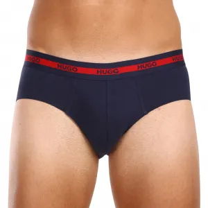 3PACK pánske slipy HUGO modré (50503100 411) S