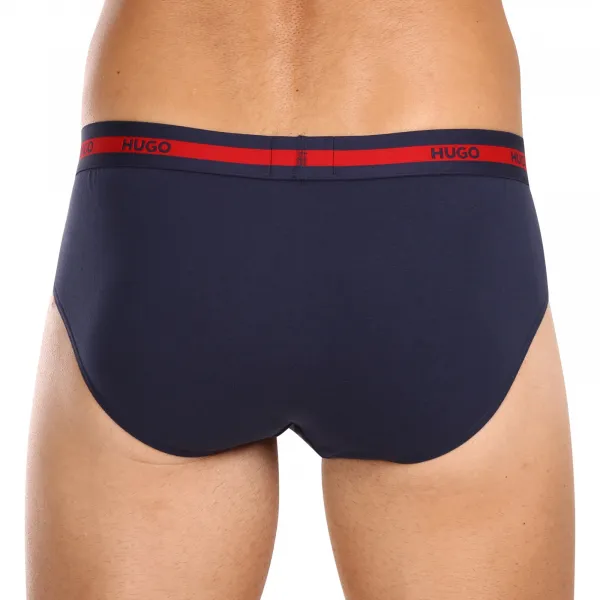 3PACK pánske slipy HUGO modré (50503100 411) S
