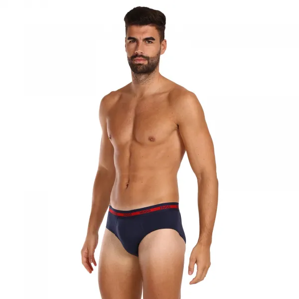 3PACK pánske slipy HUGO modré (50503100 411) S