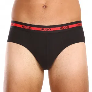 3PACK pánske slipy HUGO čierné (50492378 002) S