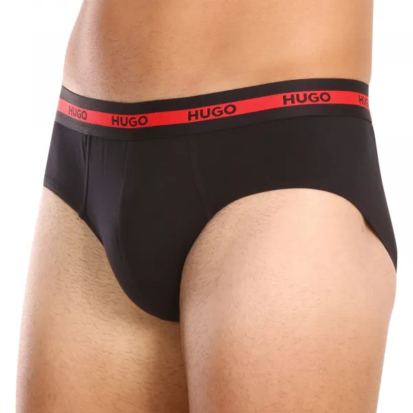 3PACK pánske slipy HUGO čierné (50492378 002) S