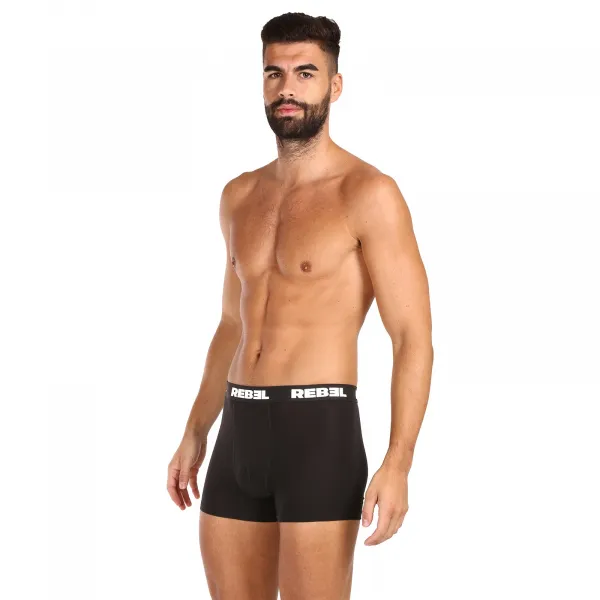 5PACK pánske boxerky Nedeto Rebel čierne (5NBR001) S, trenky
