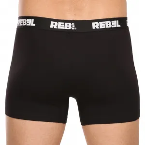 3PACK pánske boxerky Nedeto Rebel čierne (3NBR001) S, trenky