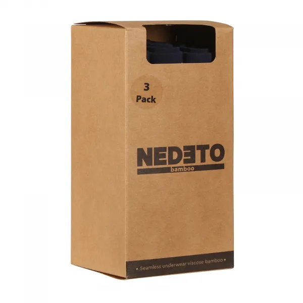 3PACK pánske boxerky Nedeto bezšvové bambusové modre (3NDTB002S) L, trenky