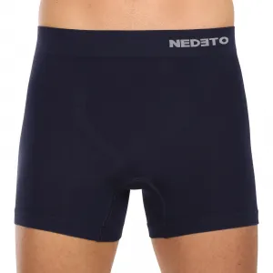3PACK pánske boxerky Nedeto bezšvové bambusové modre (3NDTB002S) L, trenky