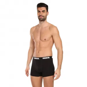 3PACK pánske boxerky Nedeto Rebel čierne (3NBR001) S, trenky