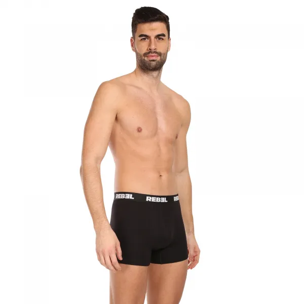 3PACK pánske boxerky Nedeto Rebel čierne (3NBR001) S, trenky