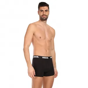 3PACK pánske boxerky Nedeto Rebel čierne (3NBR001) S, trenky