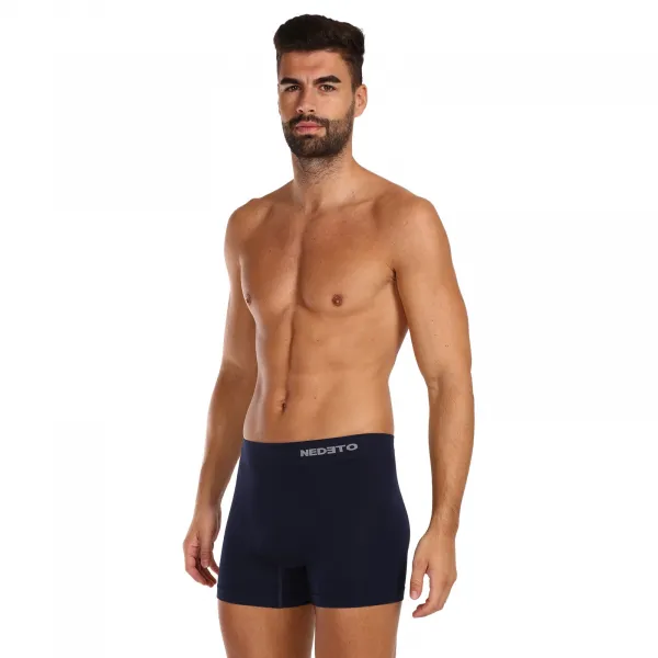 Pánske boxerky Nedeto bezšvové bambusové modre (NDTB002S) XL, trenky