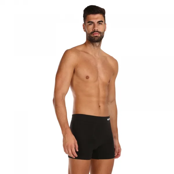 Pánske boxerky Nedeto bezšvové bambusové čierne (NDTB001S) M, trenky