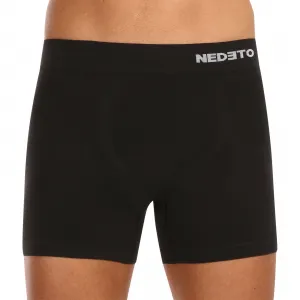 5PACK pánske boxerky Nedeto bezšvové bambusové čierne (5NDTB001S) M, trenky