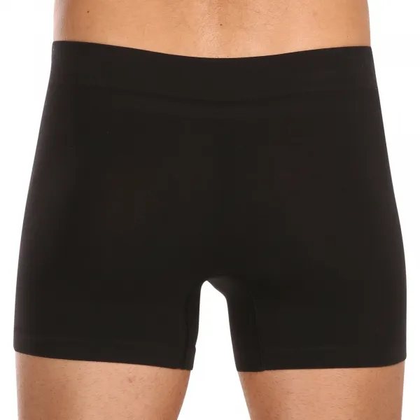 5PACK pánske boxerky Nedeto bezšvové bambusové čierne (5NDTB001S) M, trenky