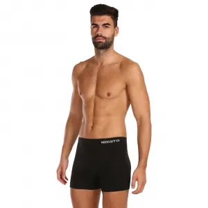 5PACK pánske boxerky Nedeto bezšvové bambusové čierne (5NDTB001S) M, trenky
