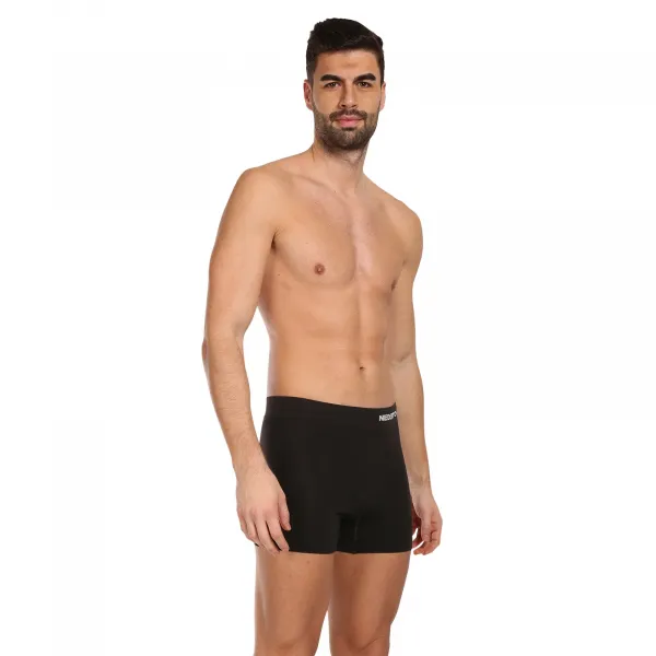 3PACK pánske boxerky Nedeto bezšvové bambusové čierne (3NDTB001S) M, trenky