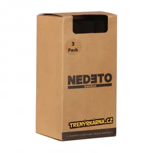 3PACK pánske boxerky Nedeto bezšvové bambusové čierne (3NDTB001S) M, trenky
