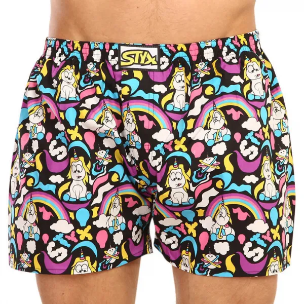 3PACK pánske trenky Styx art klasická guma viacfarebné (3A11871) M, trenírky