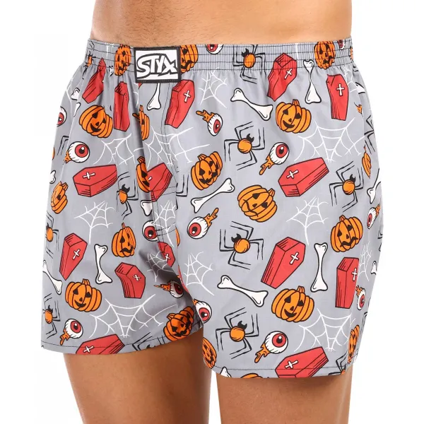Pánske trenírky Styx art klasická guma nadrozmer Halloween rakvy (E1752) 4XL