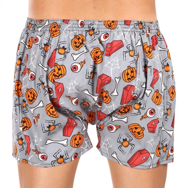 Pánske trenírky Styx art klasická guma nadrozmer Halloween rakvy (E1752) 4XL
