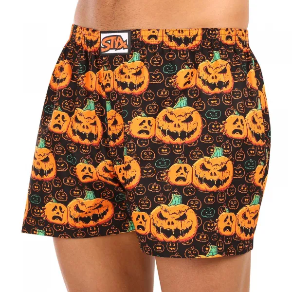 Pánske trenírky Styx art klasická guma nadrozmer Halloween tekvica (E1755) 4XL