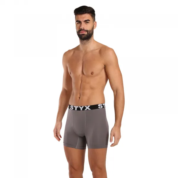 Pánske funkčné boxerky Styx tmavo sivé (W1063) S, trenky
