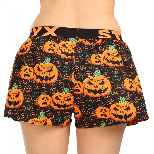 Dámske trenky Styx art športová guma Halloween tekvica (T1755) S, trenírky