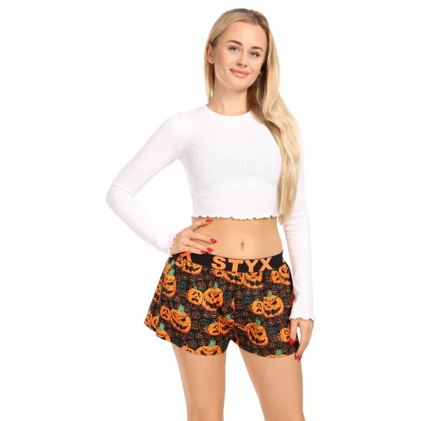 Dámske trenky Styx art športová guma Halloween tekvica (T1755) S, trenírky