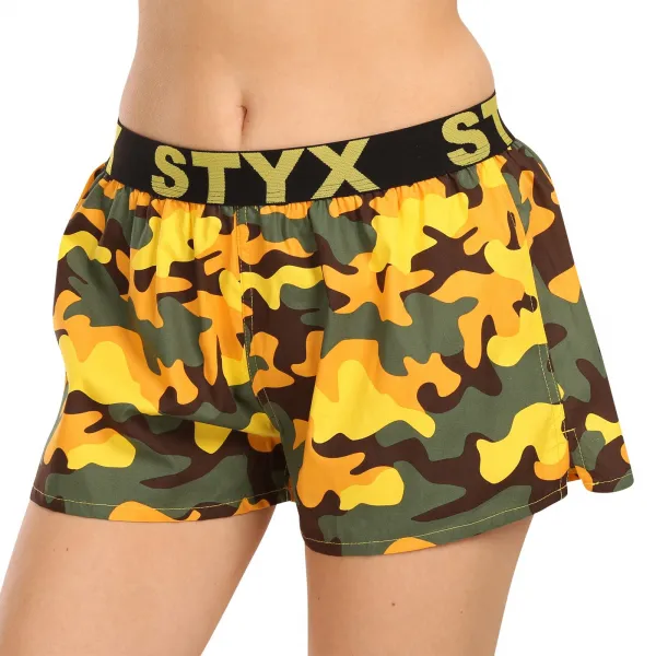 Dámske trenky Styx art športová guma maskáč žltý (T1559) M, trenírky