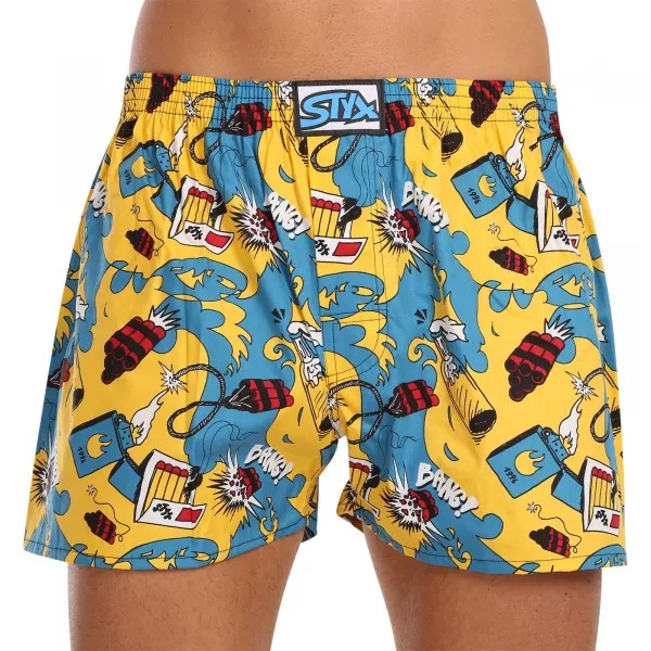3PACK pánske trenky Styx art klasická guma viacfarebné (3A15390) M, trenírky